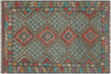 Bohemian Turkish Kilim Edythe Hand-Woven Wool Rug - 4'1'' x 6'2''
