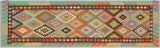 Southwestern Turkish Kilim Roman Hand-Woven Wool Runner-2'9'' x 9'6''