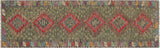 Flat Weave Kilim, Antique, Navaho, Vintage, Handmade, Geometric Kilim Red Charcoal Hand-Woven Runner 100% Wool Area Rug 3 x 10