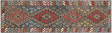 Rustic Turkish Kilim Edison Hand-Woven Wool Runner - 2'7'' x 9'10''