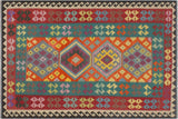 Bohemian Turkish Kilim Ashley Hand-Woven Wool Rug - 5'8'' x 7'11''