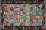 Tribal Turkish Kilim Josefa Hand-Woven Wool Rug - 6'10'' x 9'9''