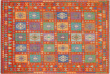 Rustic Turkish Kilim Abraham Hand-Woven Wool Rug - 8'2'' x 9'10''