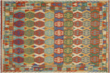 Flat Weave Kilim, Antique, Navaho, Vintage, Handmade, Geometric Kilim Beige Rust Hand-Woven Rectangle 100% Wool Area Rug 8 x 10