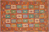 Rustic Turkish Kilim Lavonne Hand-Woven Wool Rug - 8'2'' x 9'11''