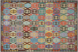 Tribal Turkish Kilim Hermila Hand-Woven Wool Rug - 8'6'' x 9'9''