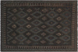 Tribal Turkish Kilim Loma Hand-Woven Wool Rug - 6'4'' x 9'7''