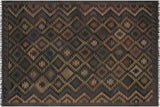 Bohemian Turkish Kilim Devon Hand-Woven Wool Rug - 6'3'' x 9'7''