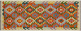 Bohemian Turkish Kilim Walker Hand-Woven Wool Runner - 2'7'' x 6'5''