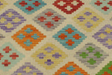 Flat Weave Kilim, Antique, Navaho, Vintage, Handmade, Modern Kilim Beige Blue Hand-Woven Rectangle 100% Wool Area Rug 6 x 8