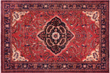 handmade Traditional Tabriz Red Blue Hand Knotted RECTANGLE 100% Wool Pile area rug 7x10