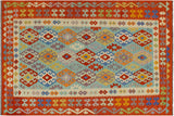 Rustic Turkish Kilim Barker Hand-Woven Wool Rug - 5'11'' x 8'1''