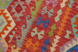 Flat Weave Kilim, Antique, Navaho, Vintage, Handmade, Geometric Kilim Red Blue Hand-Woven Rectangle 100% Wool Area Rug 9 x 11