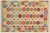 Southwestern Turkish Kilim Gisselle Hand-Woven Wool Rug -4'3'' x 5'8''