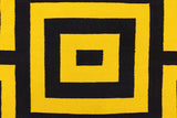 Flat Weave Kilim, Antique, Navaho, Vintage, Handmade, Modern Kilim Gold Black Hand-Woven Rectangle 100% Wool Area Rug 6 x 8