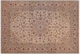 handmade Traditional Nahin Beige Tan Hand Knotted RECTANGLE 100% Wool Pile area rug 10x13
