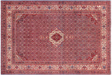Vintage Antique Tabriz Augustus Blue Beige Hand Knotted Wool Rug- 7'0'' x 10'2''