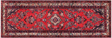 Vintage Antique Kashan Seth Red Beige Hand Knotted Wool Runner- 3'5'' x 9'4''