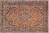 handmade Traditional Kashan Red Blue Hand Knotted RECTANGLE 100% Wool Pile area rug 10x13