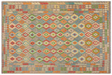Rustic Turkish Kilim Armani Hand-Woven Wool Rug - 9'1'' x 12'6''