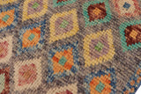 handmade Geometric Balouchi Gray Blue Hand Knotted RECTANGLE 100% WOOL area rug 4' x 6'