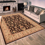 handmade Traditional Kafkaz Brown Tan Hand Knotted RECTANGLE 100% WOOL area rug 8  x 10 