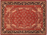 Oriental Ziegler Marylyn Red Black Wool Rug - 6'1