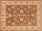 handmade Traditional Kafkaz Brown Beige Hand Knotted RECTANGLE 100% WOOL area rug 8  x 11 