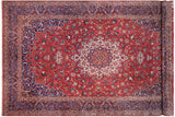 handmade Traditional Isfhan Red Blue Hand Knotted RECTANGLE 100% Wool Pile area rug 15x24