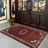 handmade Traditional Kashan Red Ivory Hand Knotted RUNNER 100% Wool and Silk area rug 3x7