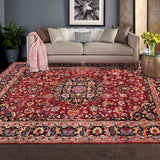 handmade Traditional Antique Red Black Hand Knotted RECTANGLE 100% Wool Pile area rug 10x13