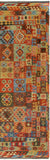 Flat Weave Kilim, Antique, Navaho, Vintage, Handmade, Geometric Kilim Gray Blue Hand-Woven Rectangle 100% Wool Area Rug 7 x 10