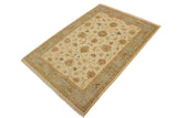 Shabby Chic Ziegler Duncan Ivory Blue Hand-Knotted Wool Rug - 3'11'' x 5'7''