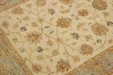 Shabby Chic Ziegler Duncan Ivory Blue Hand-Knotted Wool Rug - 3'11'' x 5'7''