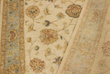 Shabby Chic Ziegler Duncan Ivory Blue Hand-Knotted Wool Rug - 3'11'' x 5'7''