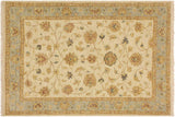 Shabby Chic Ziegler Duncan Ivory Blue Hand-Knotted Wool Rug - 3'11'' x 5'7''