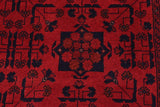 handmade Tribal Biljik Khal Mohammadi Red Black Hand Knotted RECTANGLE 100% WOOL area rug 