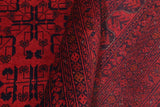 handmade Tribal Biljik Khal Mohammadi Red Black Hand Knotted RECTANGLE 100% WOOL area rug 