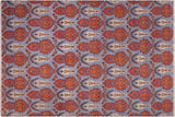 Shabby Chic Ziegler Rolf Blue/Rust Wool Rug - 10'1