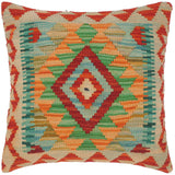 Tribal Turkish Alpha Hand Woven Kilim Throw Pillow