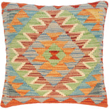 Rustic Turkish Darcel Hand Woven Kilim Throw Pillow