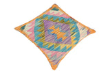 handmade Traditional Pillow Purple Blue Hand-Woven SQUARE 100% WOOL kilim throw pillow