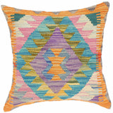 Shabby Chic Turkish Trudie Hand Woven Kilim Throw Pillow