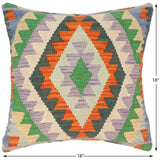 handmade Traditional Pillow Rust Beige Hand-Woven SQUARE 100% WOOL kilim throw pillow
