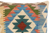handmade Traditional Pillow Blue Beige Hand-Woven SQUARE 100% WOOL kilim throw pillow