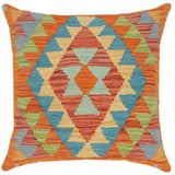 Modern Turkish Luciano Hand Woven Kilim Throw Pillow
