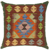 Geometric Turkish Laticia Hand Woven Kilim Throw Pillow