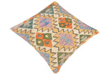 handmade Traditional Pillow Gold Rust Hand-Woven SQUARE 100% WOOL kilim throw pillow