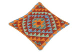 handmade Traditional Pillow Blue Rust Hand-Woven SQUARE 100% WOOL area rug