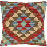 Rustic Turkish Gertude Hand Woven Kilim Throw Pillow